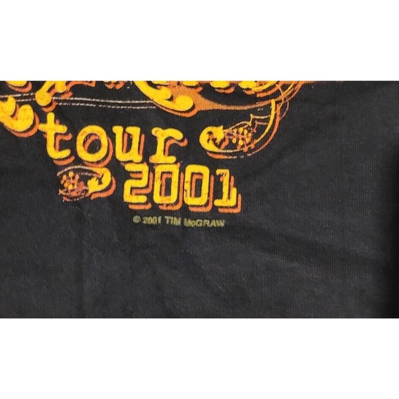 Vintage Tim McGraw On Tour 2001 T Shirt XL Black Country Music Bud Light - Picture 6 of 7